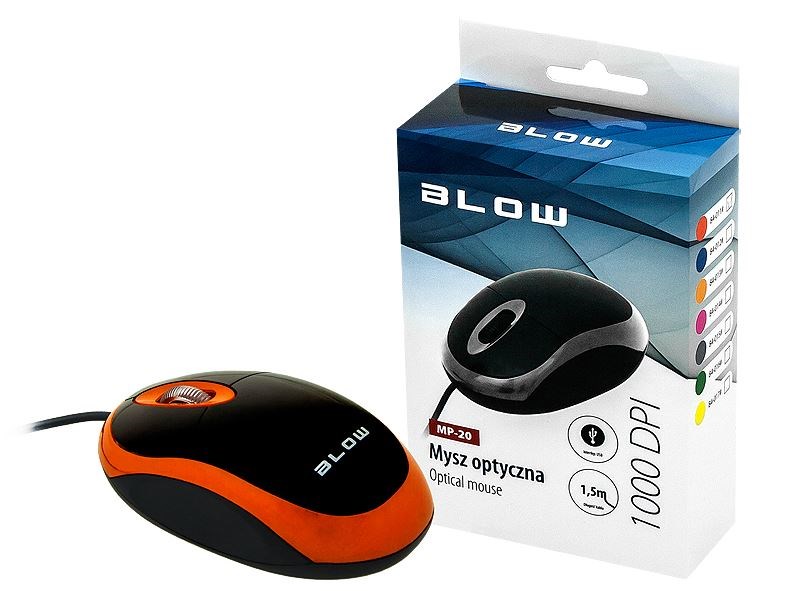 Optical mouse BLOW MP-20 USB orange