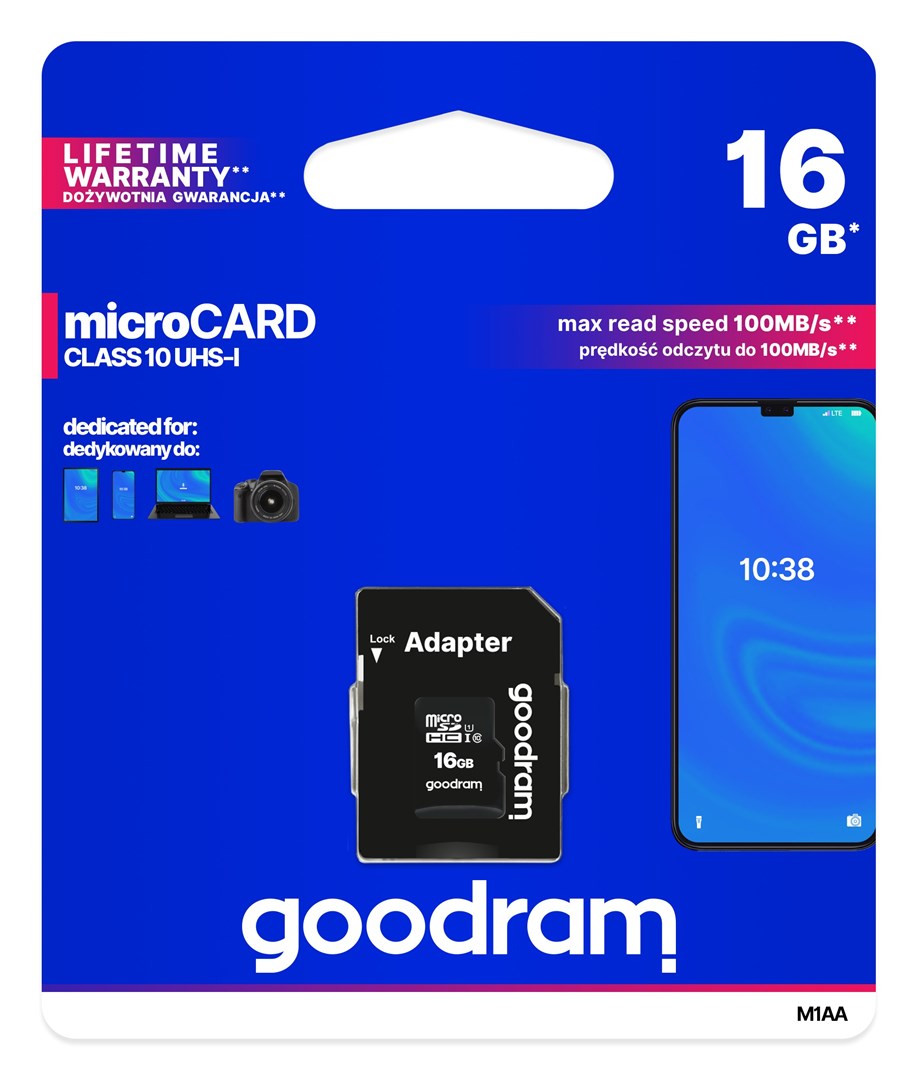Goodram M1AA-0160R12 paměťová karta 16 GB MicroSDHC Třída 10 UHS-I