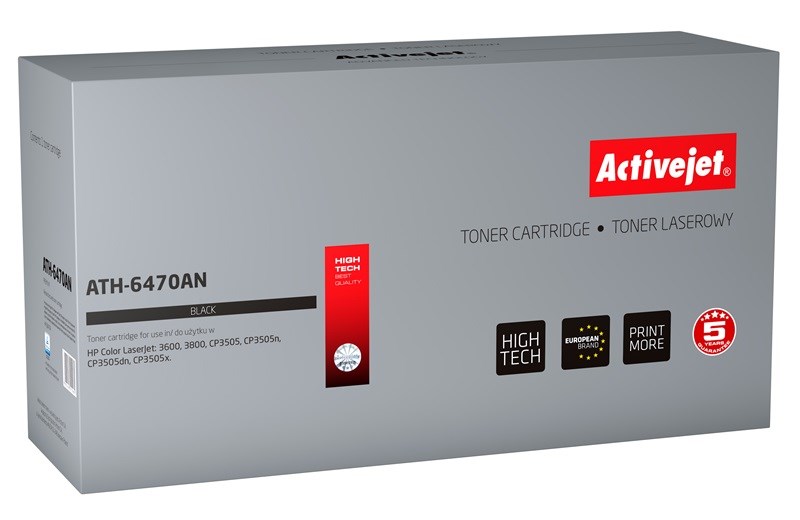 Activejet ATH-6470AN (náhrada za HP 501A Q6470A, Canon CRG-711B; Premium; 6000 stran; černá)