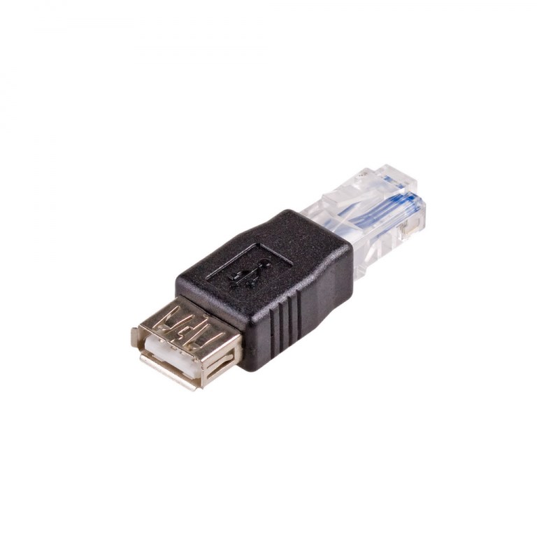Akyga AK-AD-27 cable gender changer RJ45 USB 2.0 type A Černá