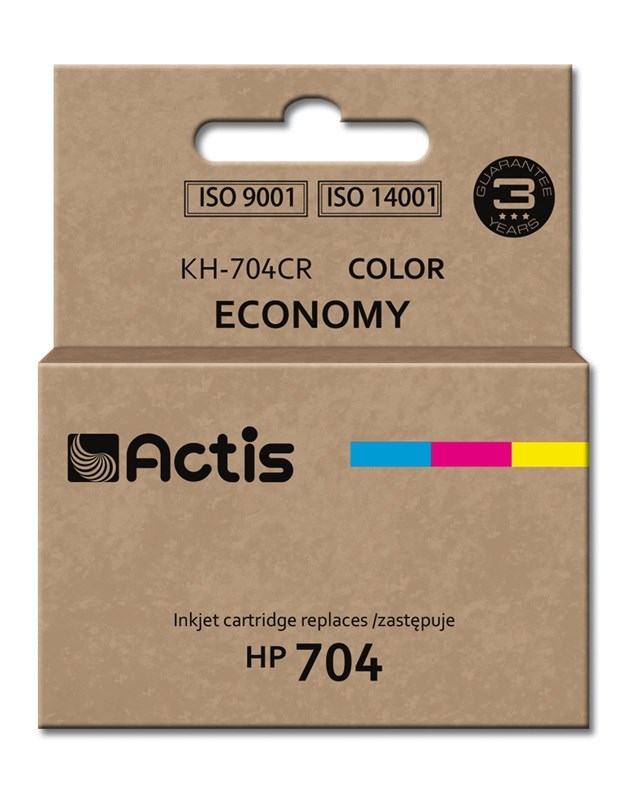 Actis KH-704CR inkoust (náhrada za HP 704 CN693AE; standardní; 9 ml; barevný)
