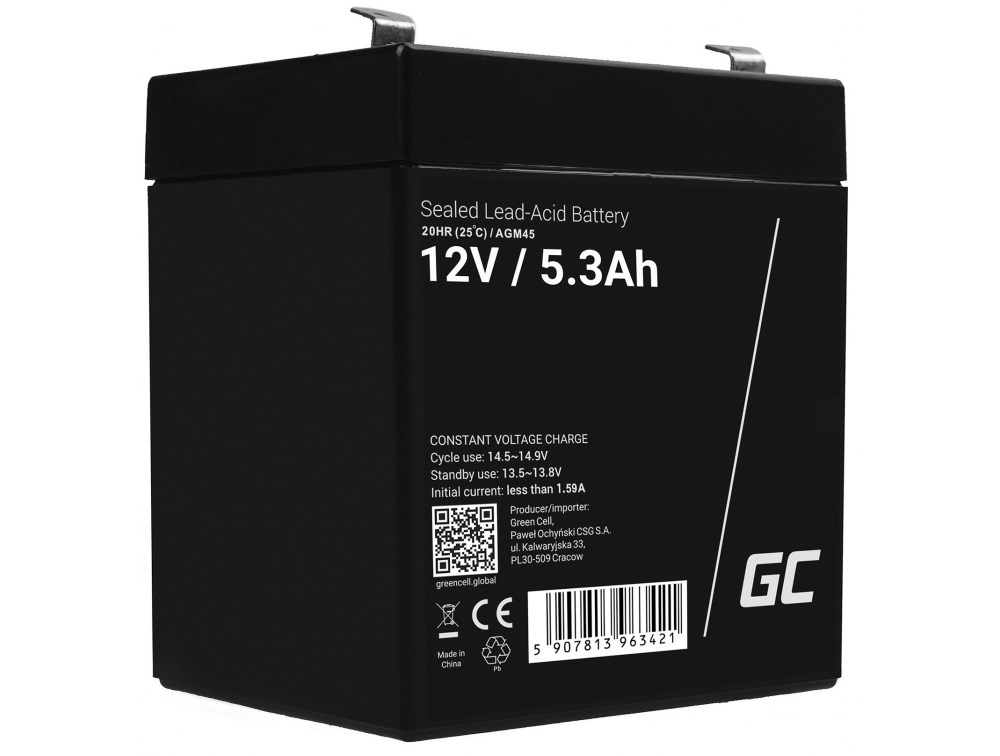 Green Cell AGM45 baterie do UPS Olověná (VRLA) 12 V 5,3 Ah