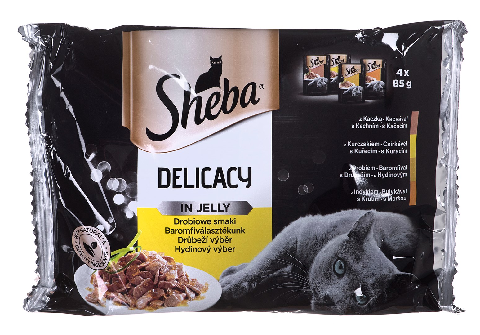 Sheba Delicacy in Jelly Příchutě drůbeže 4 x 85 g