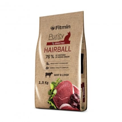 FITMIN Purity Hairball suché krmivo pro kočky 1,5 kg Adult