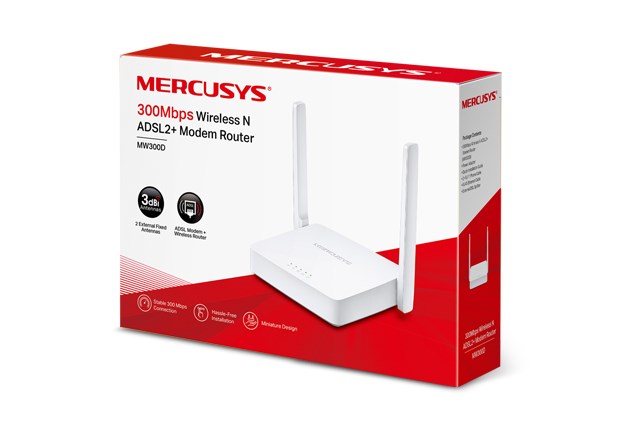 Mercusys MW300D bezdrátový router Ethernet Jednopásmový (2,4 GHz) 4G Bílá