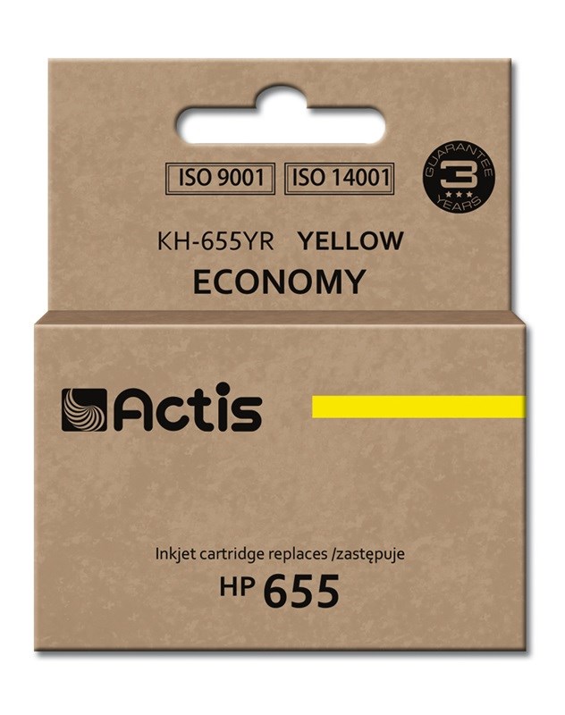 Actis KH-655YR (náhradní inkoust HP 655 CZ112AE; standardní; 12 ml; žlutý)