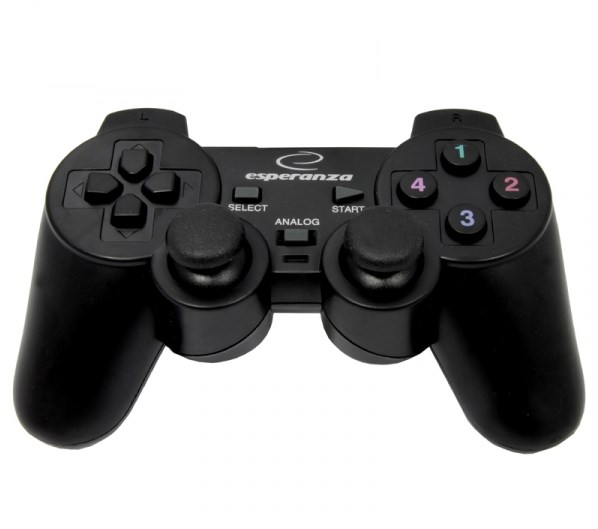Esperanza EG102 herní ovladač Gamepad PC,Playstation 3 Analogový/digitální USB 2.0 Černá