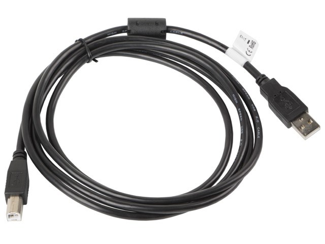 Lanberg CA-USBA-11CC-0018-BK USB kabel 1,8 m USB 2.0 USB B Černá