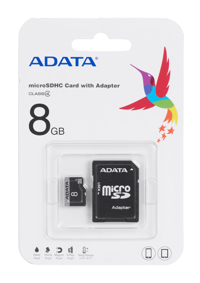 ADATA 8GB MicroSDHC Class 4 paměťová karta