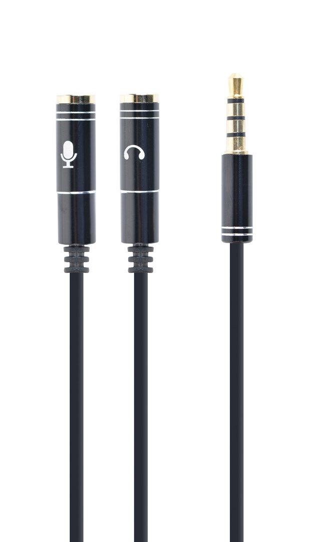 Gembird !Adapter audio microphon 3.5mm mini Jack/4PIN/0. audio kabel 0,2 m 2 x 3.5mm Černá