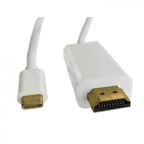 Qoltec 50414 adaptér k video kabelům 1 m HDMI Typ A (standardní) USB typu C Bílá