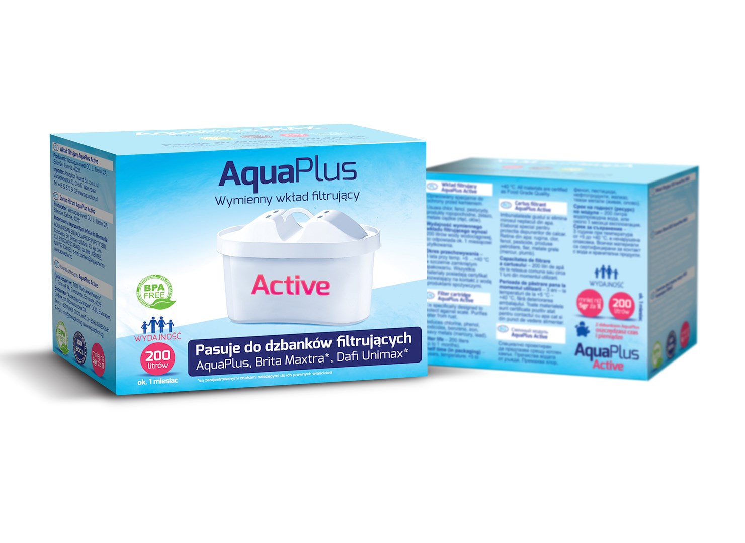 Filter cartridge for Aquaplus Active jug