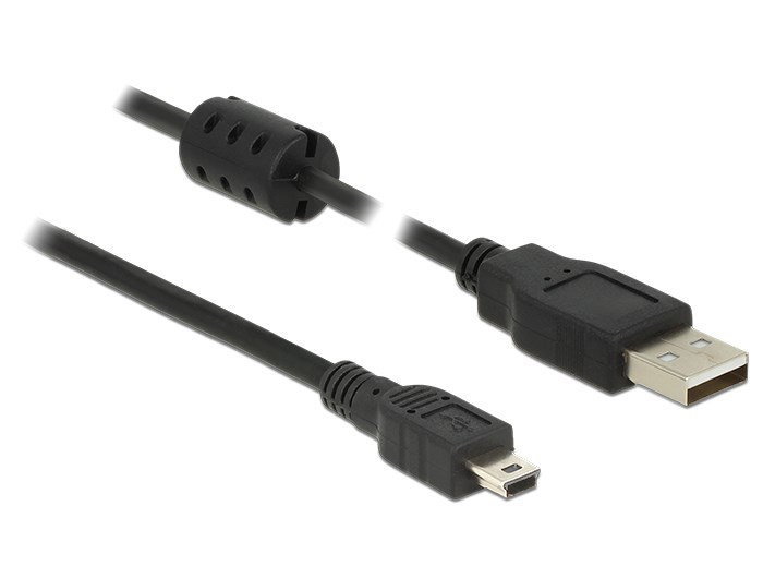 DeLOCK 3m, USB 2.0-A/USB 2.0 Mini-B USB kabel USB A Mini-USB B Černá