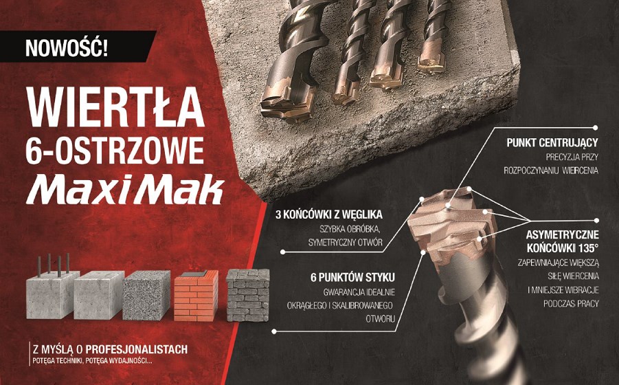 MAKITA SDS MAX DRILL BIT 22x 400x 540mm MAXI MAK 6-BLADE