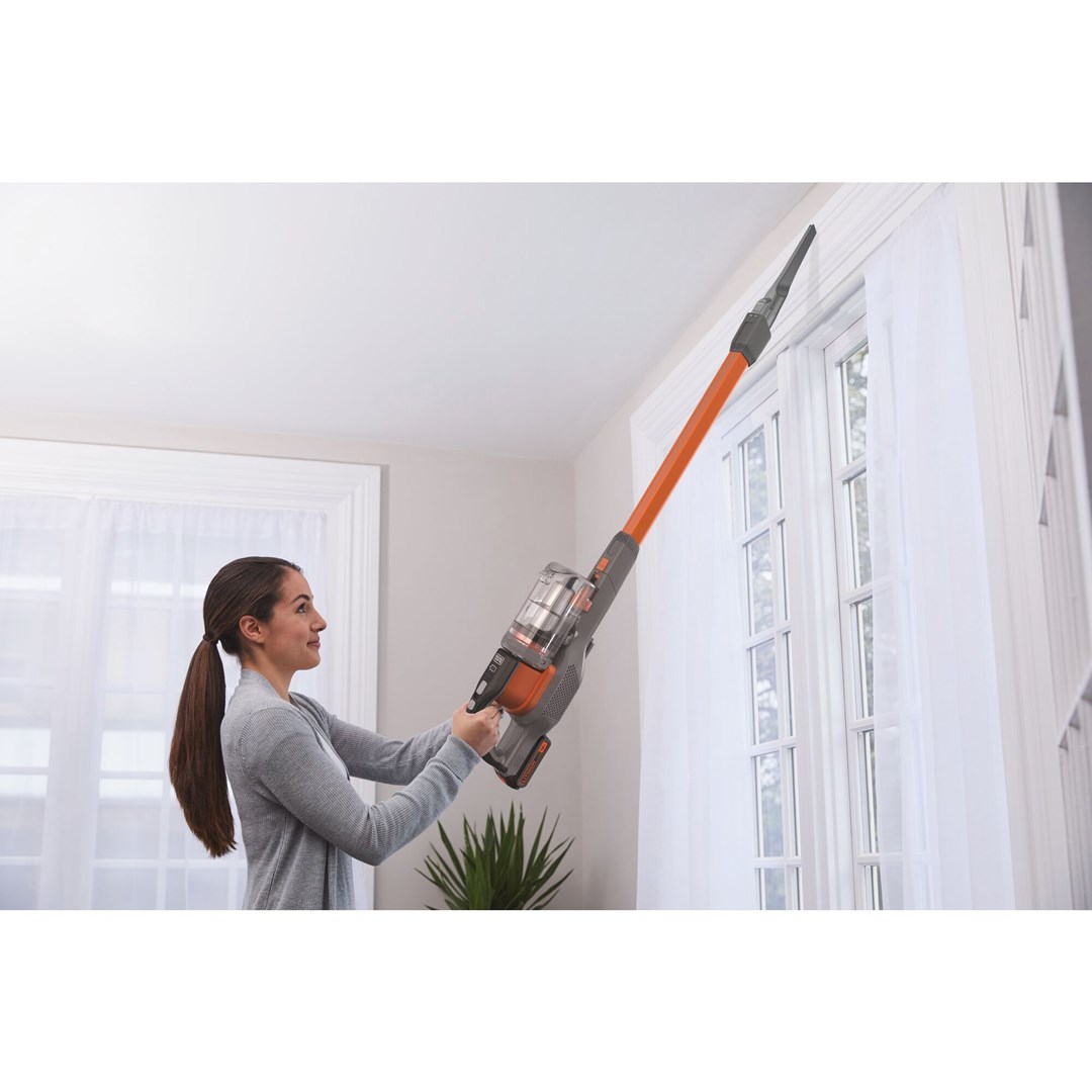 Black & Decker BHFEV182C-QW stick vacuum/electric broom 2-in-1 stick vacuum Battery Dry Bagless Orange Titanium 2 Ah