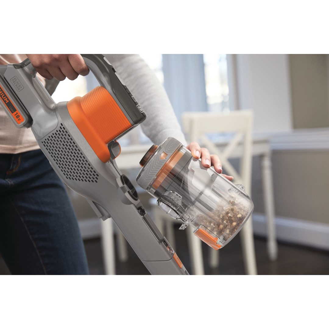 Black & Decker BHFEV182C-QW stick vacuum/electric broom 2-in-1 stick vacuum Battery Dry Bagless Orange Titanium 2 Ah