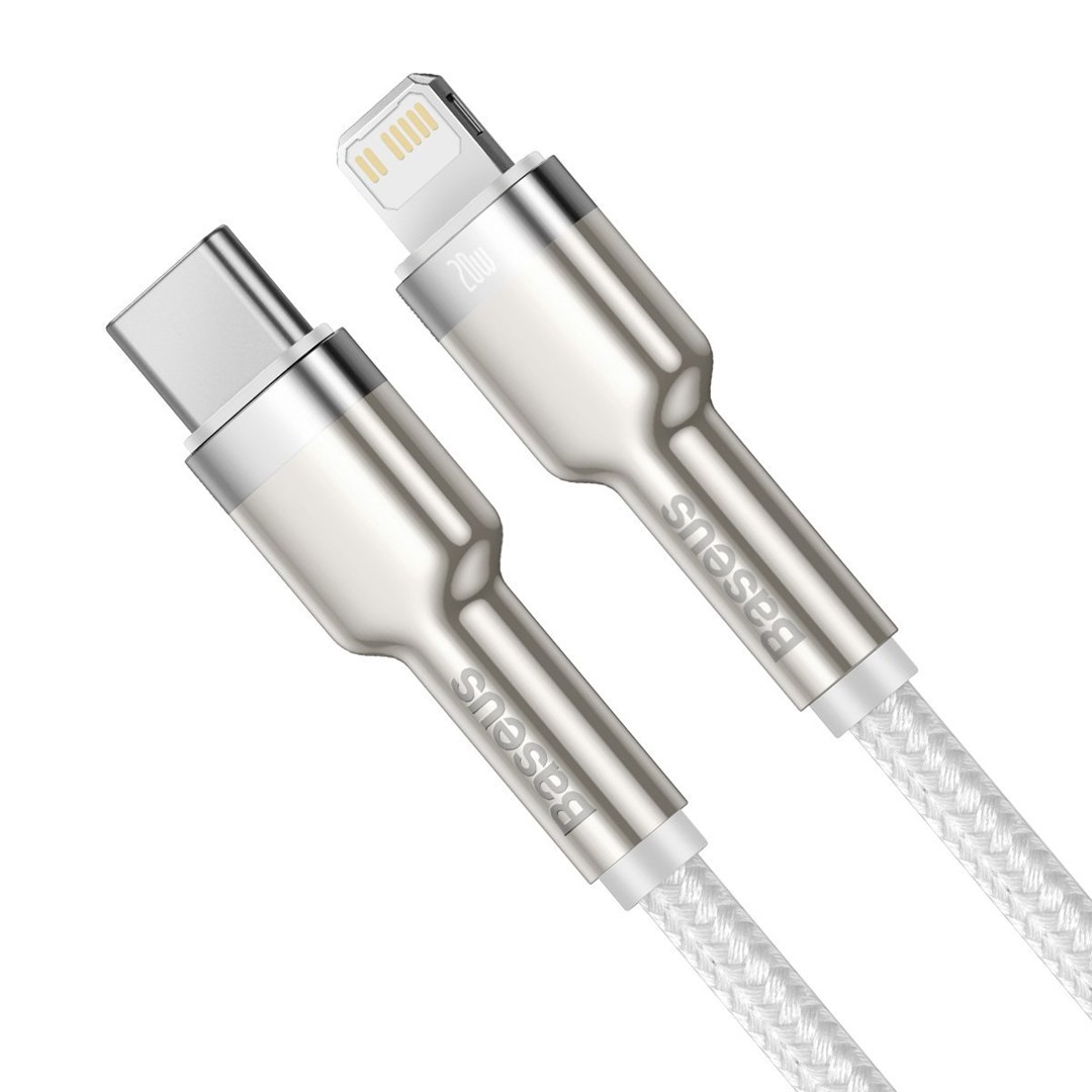 USB-C cable to Lightning Baseus Cafule White Power Delivery 20W 1m (white)