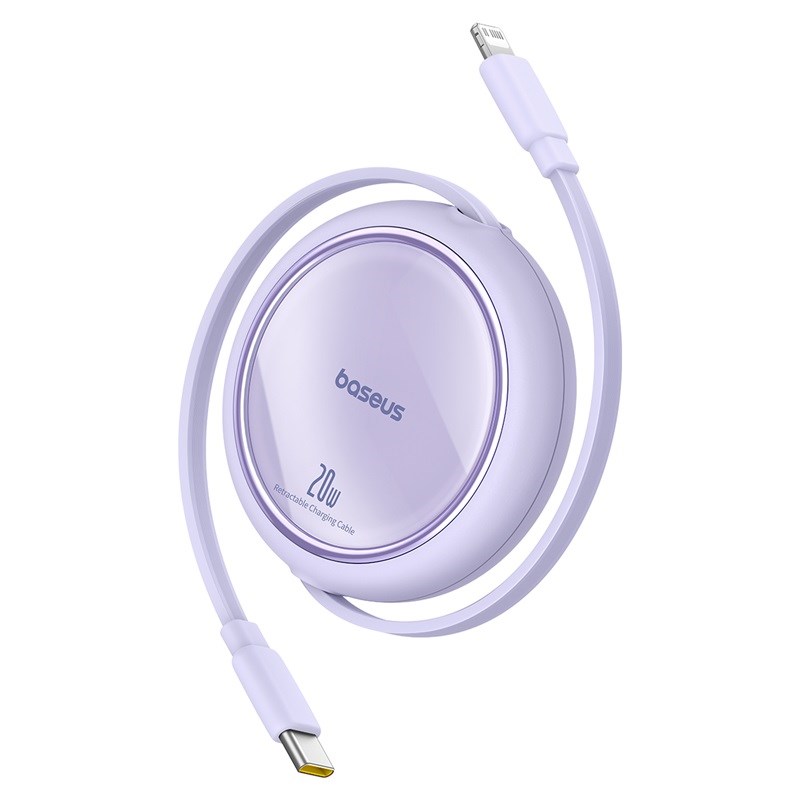 Baseus Free2Pull Expandable USB C to iP Ligtning fast charging cable 1 m 20 W Purple