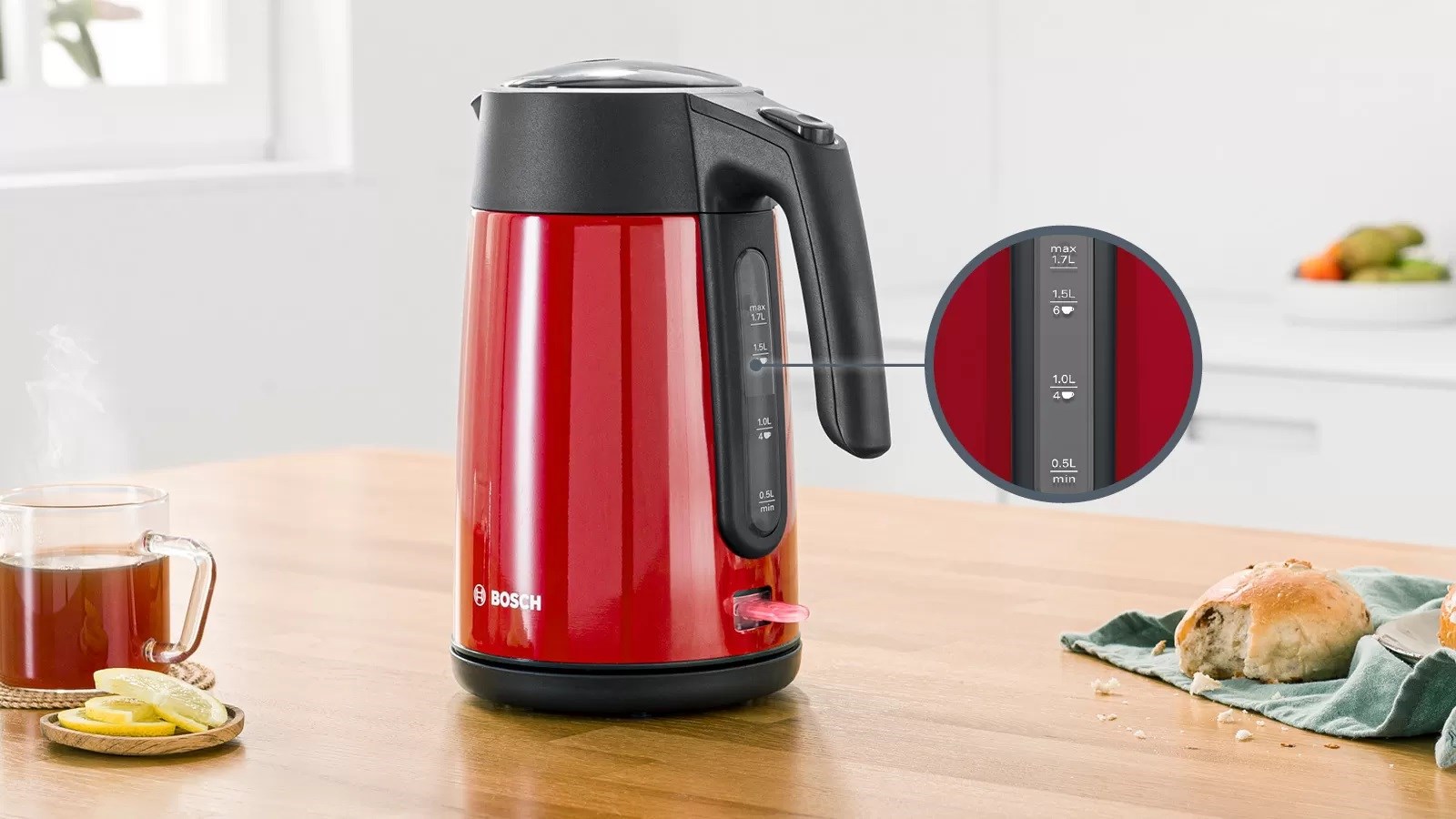 Electric kettle Bosch TWK 7L464 2400 W 1.7 l Red