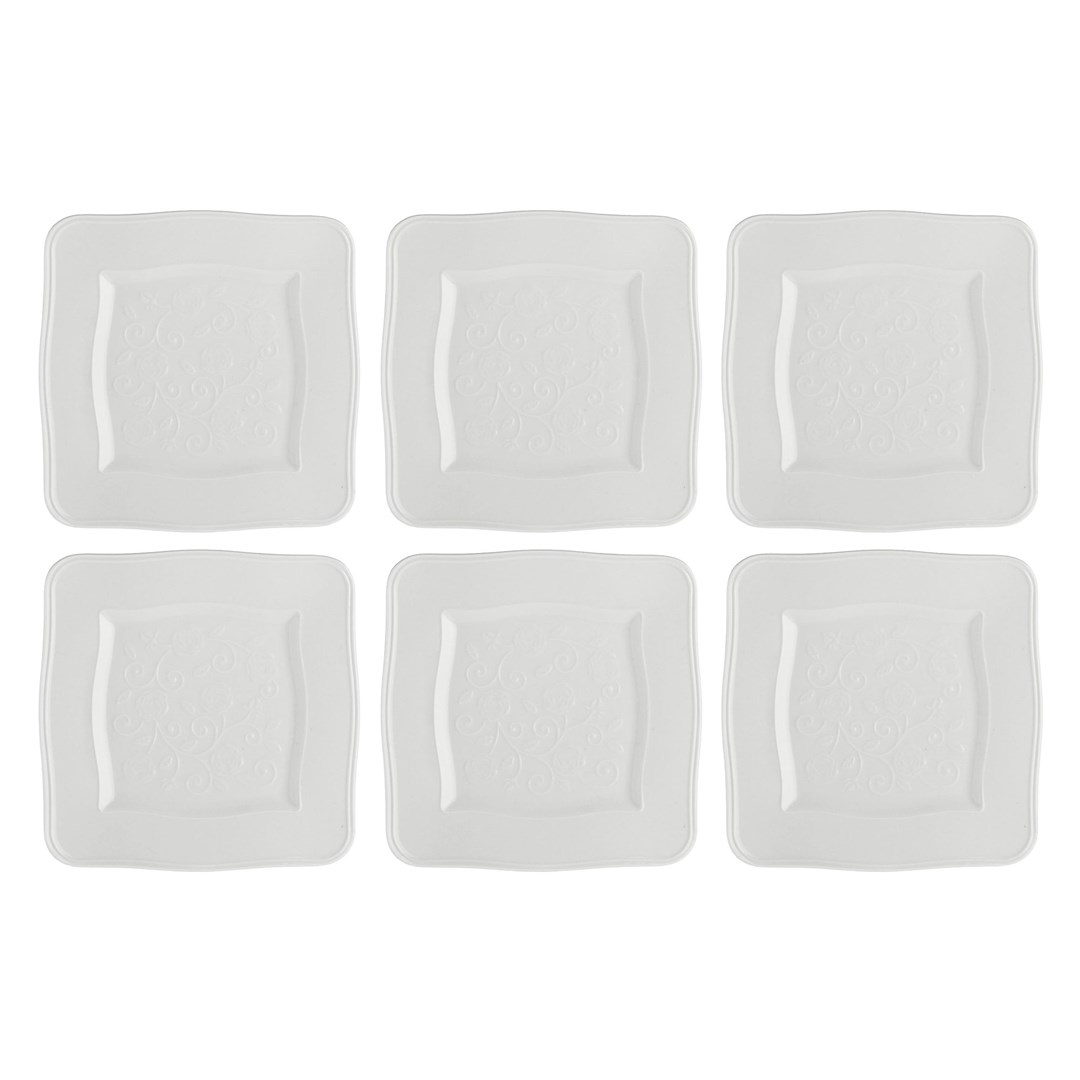 Set 6 Florentina jedilnih krožnikov, beli, 20 cm