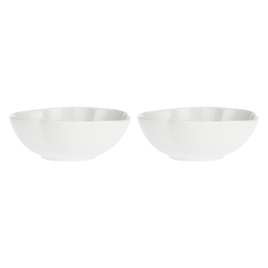 Set 2 Villadeifiori okroglih posod, belih, 23 cm