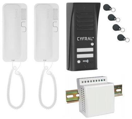 INTERCOM CYFRAL COSMO 2-TANANT BLACK