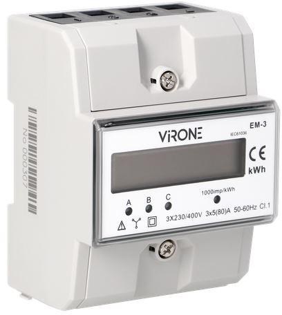 ORN indikator potrošnje 3-fazne struje, 80A, 3 modula, DIN TH-35mm