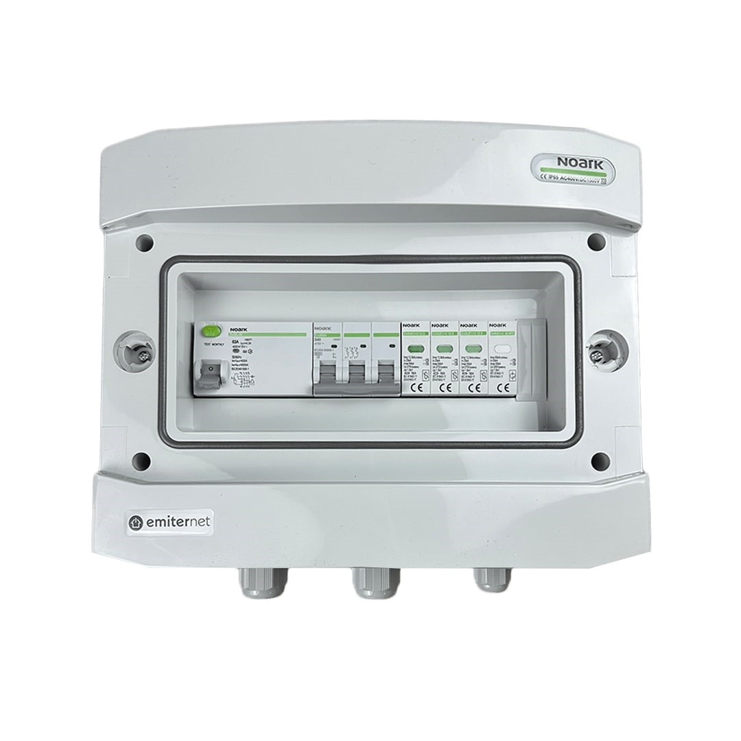 Prek stikalni odvodnik EMI tip 1+2, 40A 3F, RCD tip A 63A/300mA IP65