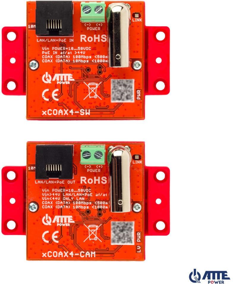 AT3 xCOAX4-SET, aktivni pretvorniki za Ethernet in PoE prenos