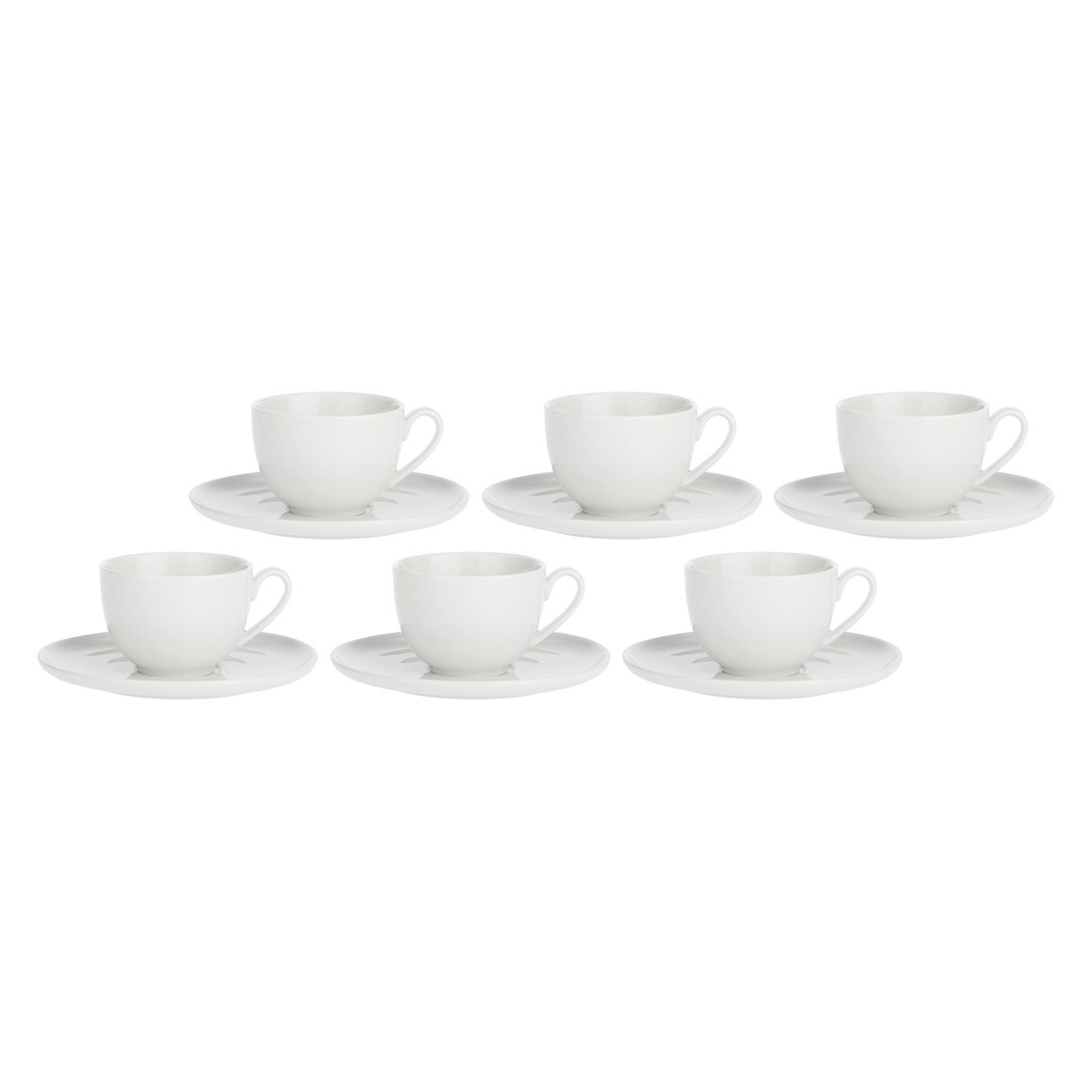 Set 6 Corte krožničkov za skodelice, belih, 200 ml