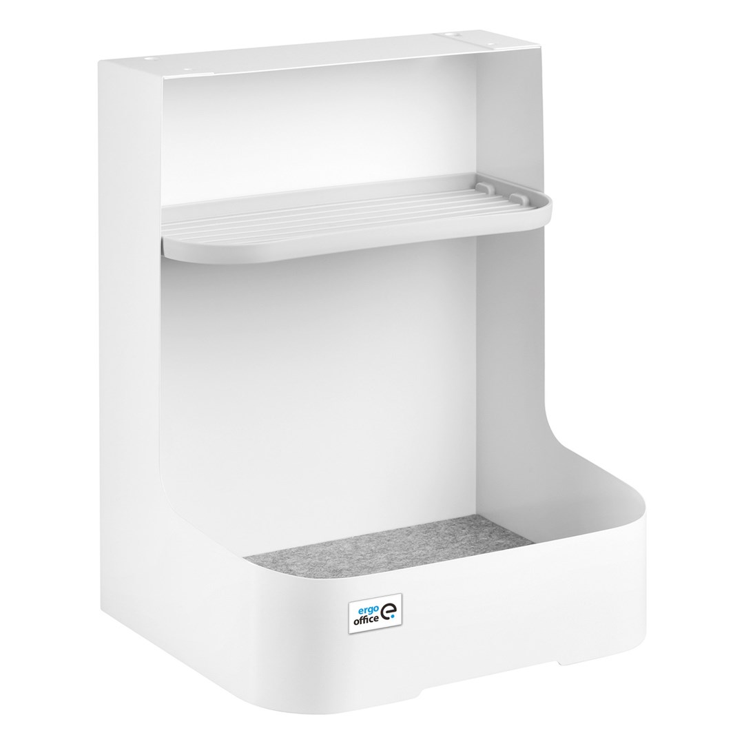 Podpultni organizator Ergo Office ER-442 z dodatno polico, bela