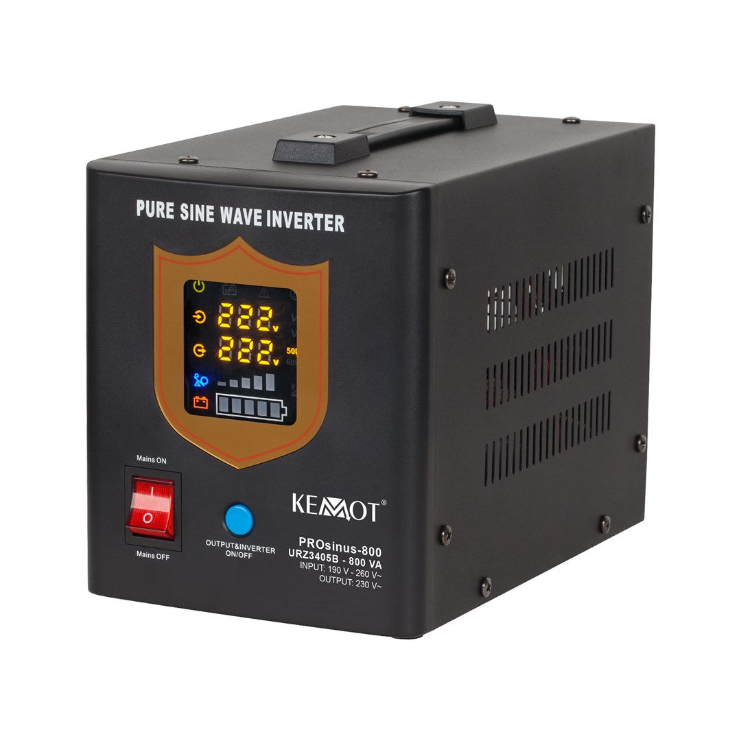 KEMOT PROsinus-800 pretvornik UPS z čistim sinusnim valom (12V, 230V, 800VA/500W)