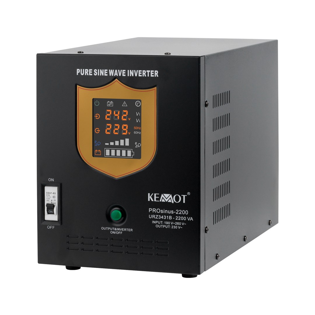 KEMOT PROsinus-2200 Inverter / UPS z močjo 1600W, 2200VA, črn