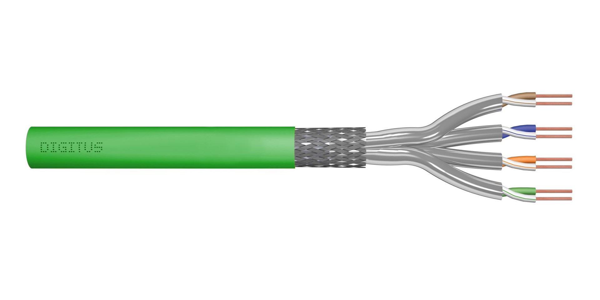 DIGITUS Inštalacijski kabel Cat.8.2 S/FTP, Dca, AWG 22/1, LSOH, 50m, zelen
