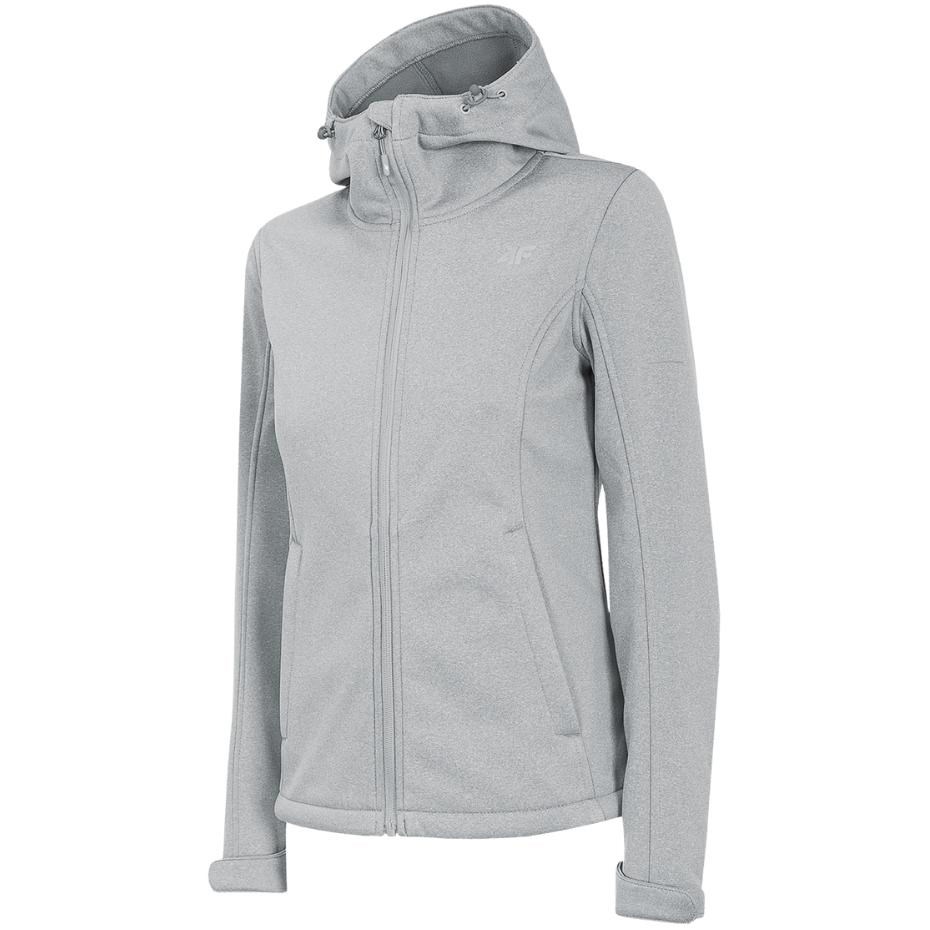 Ženska softshell jakna 4F cool svetlo siva melange H4Z22 SFD350 27M