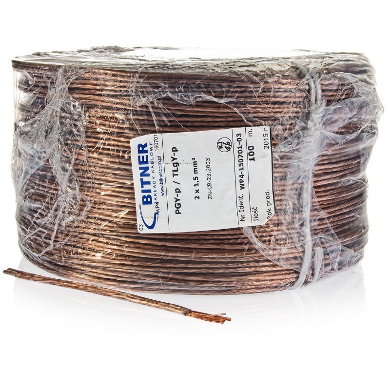 Zvočniški kabel BITNER BiTsound PGY-p (TLgY) 2x1mm2, kolut 100m