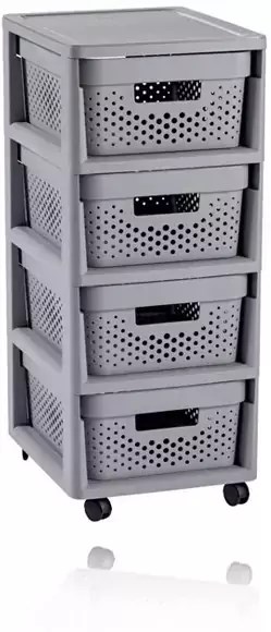 Curver polica Infinity s 4 predali, bela