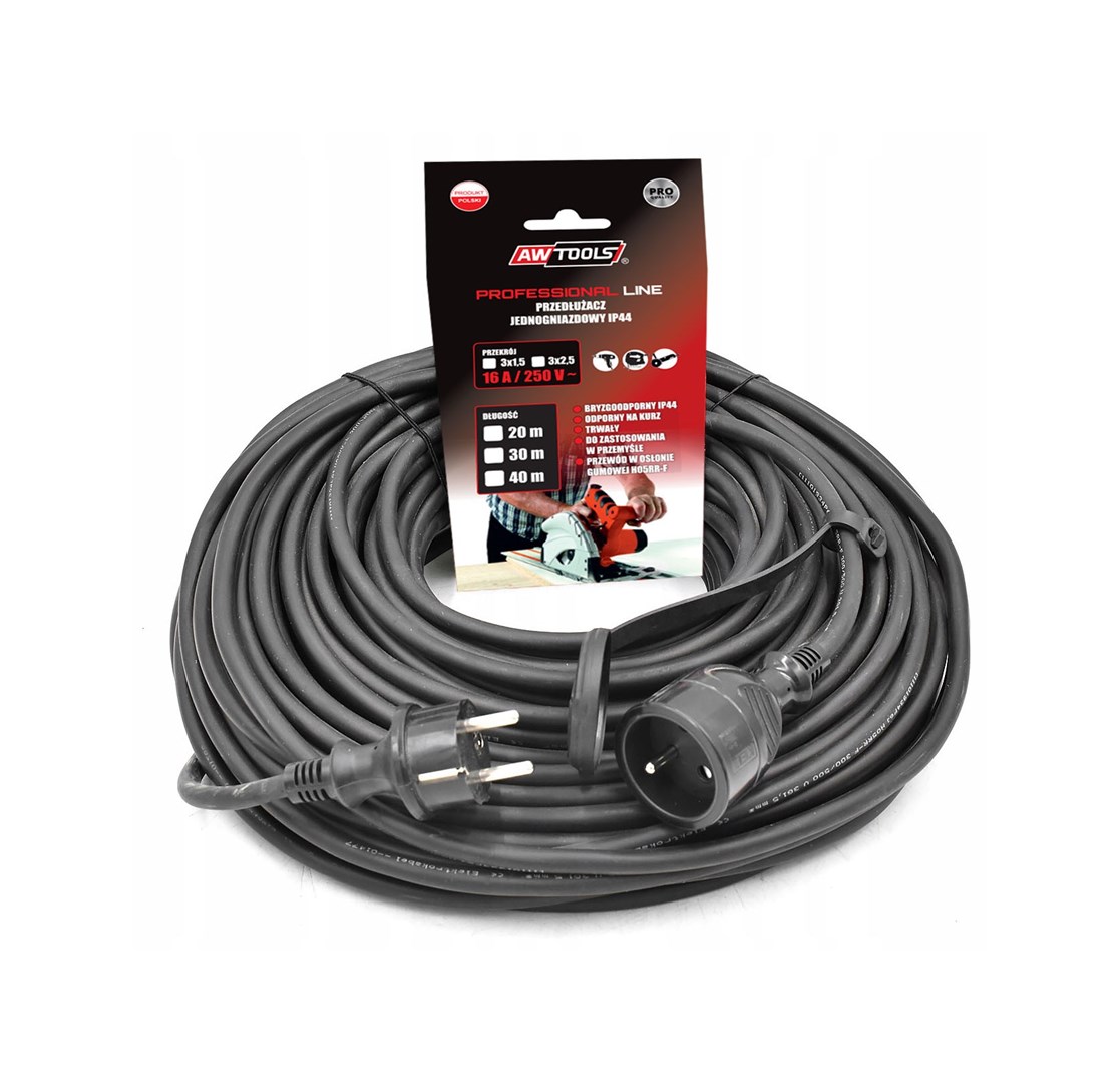 AWTOOLS Profesionalni podaljšek 30m 3x1.5mm² IP44 16A/4000W