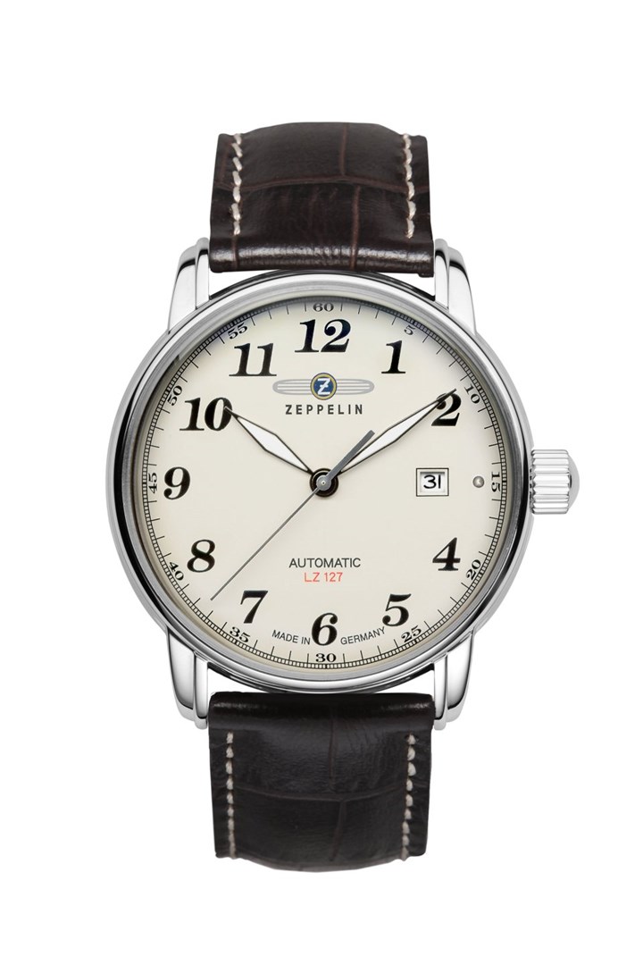Zeppelin LZ127 7656-5 Avtomatska ura, 42mm, usnjen pas