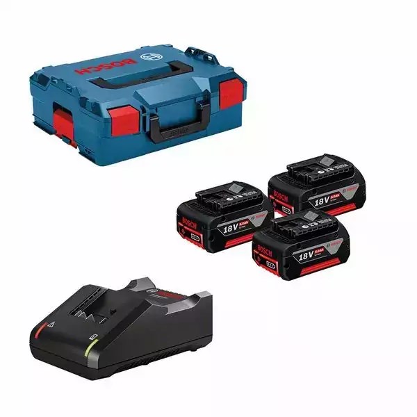 Bosch komplet 3x 18V 5.0Ah baterije + polnilec GAL 18V-40 + torba