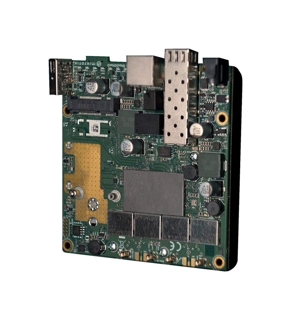 MIKROTIK RouterBOARD L23UGSR-5HaxD2HaxD + L4 (800MHz, 256MB RAM, 1x GLAN, 1x SFP 2,5Gbps, 1x802.11ax) plošča