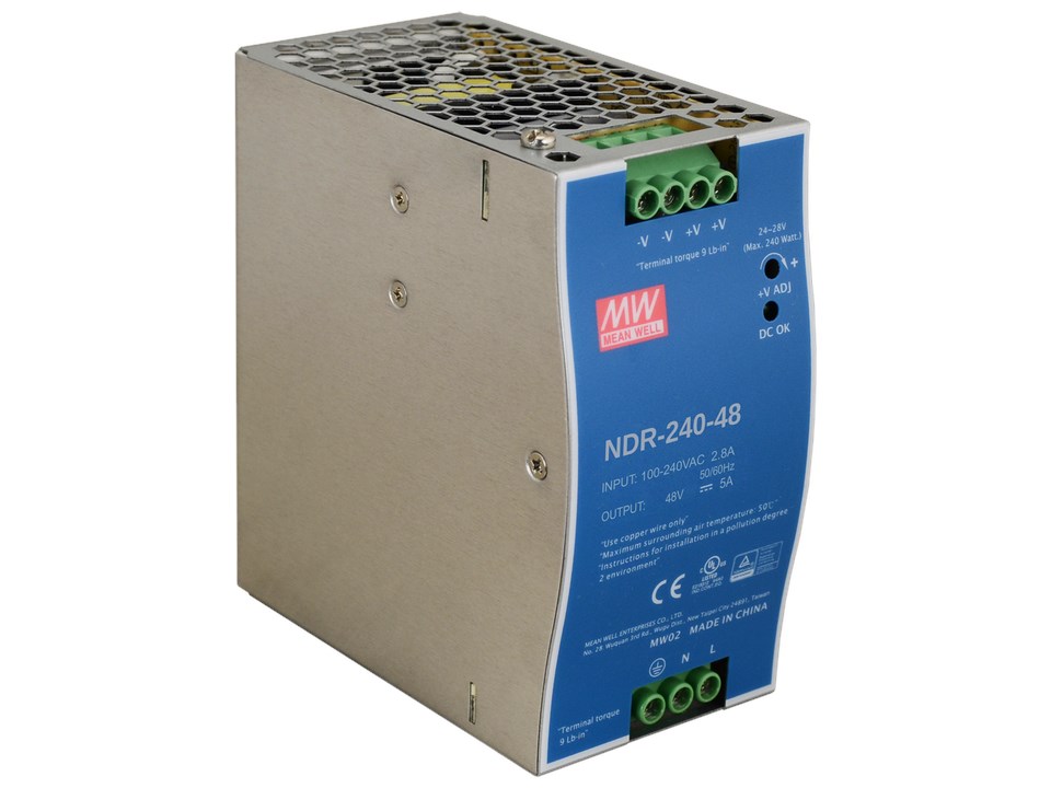 PUL MEAN WELL NDR-240-48 impulzni napajalnik, 48V/240W/5A, na DIN letev