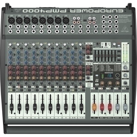 Behringer PMP4000 avdio mešalna miza 20 kanalov 10-200000 Hz, črna