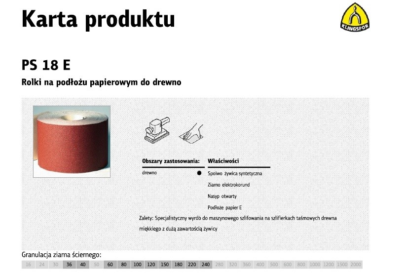 KLINGSPOR koluti s papirnato podlago PS18E 150mm gr.120 (50mb)