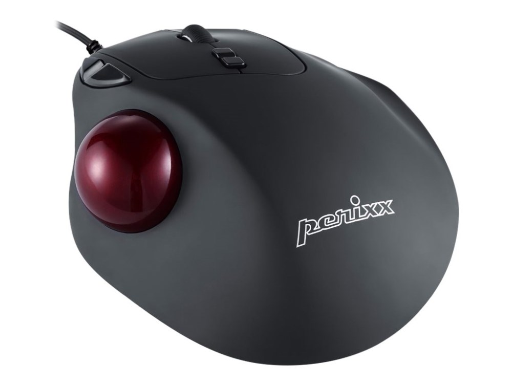 PEI Perimice 517 žična miška s krogličnim drsnikom Laser Trackball 34mm, črna