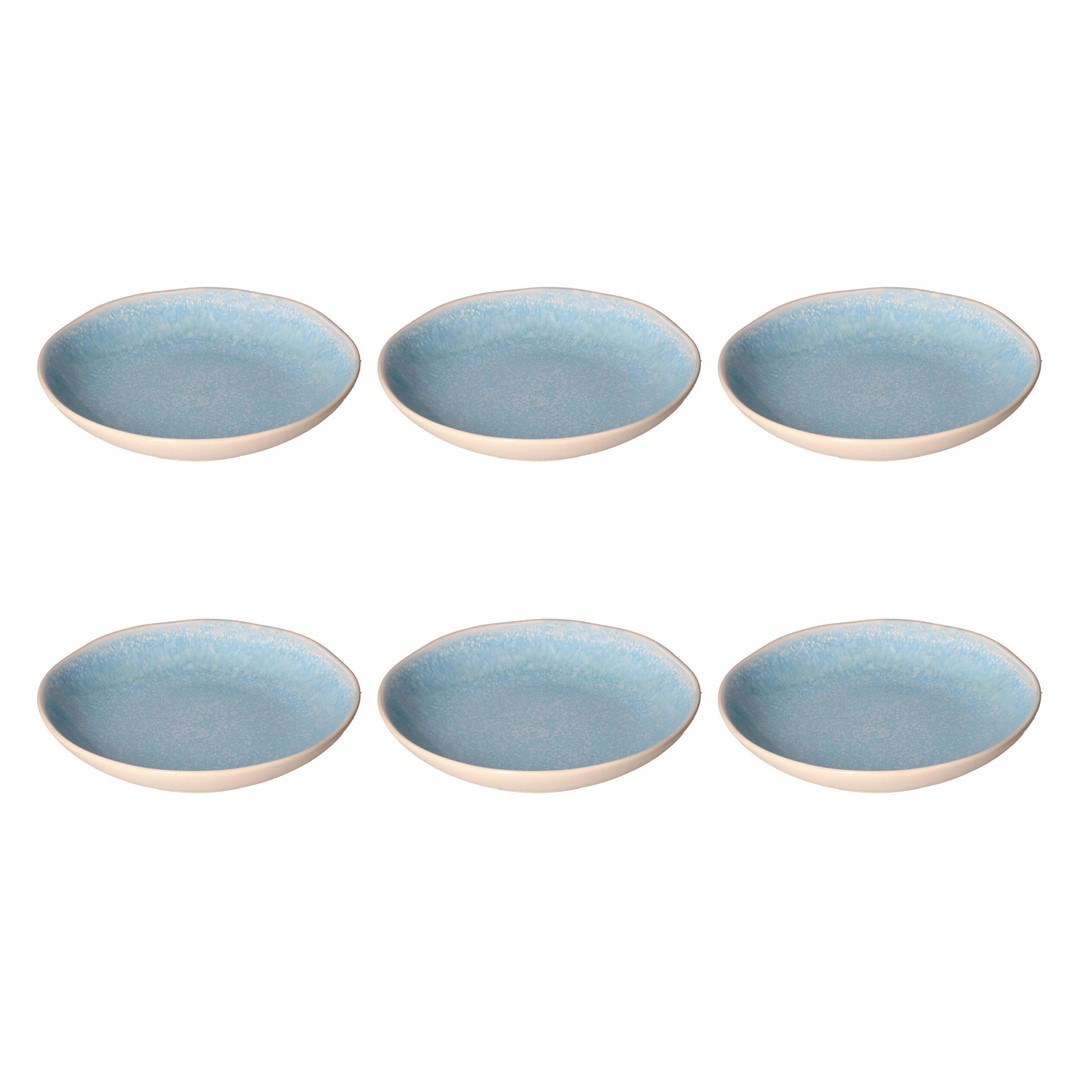 Set 6 ROSE&TULIPANI soup krožnikov CONCERTO FUSE AZZURRO, 21 cm