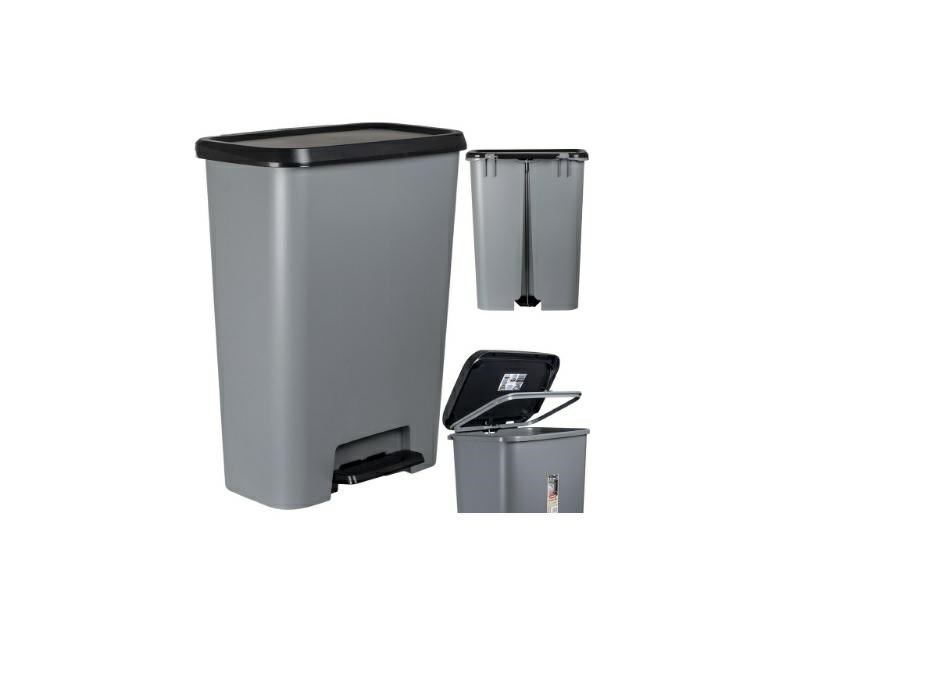 CURVER koš za smeti s pedalom 50 L /temno siv/črn