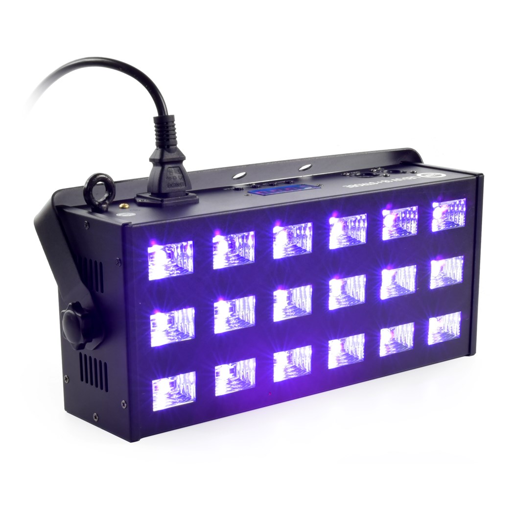 LIGHT4ME LED UV 18x3W DMX reflektor + stroboskop