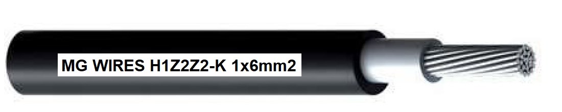 Fotovoltaični kabel MG Wires 1x6mm2, 0,6/1kV črn, 100m