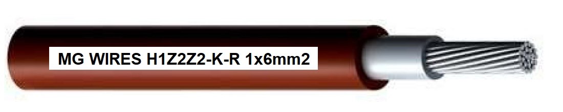 Fotovoltaični kabel // MG Wires // 1x6mm2, 0,6/1kV rdeč H1Z2Z2-K-R-6mm2 RD, paket 100m